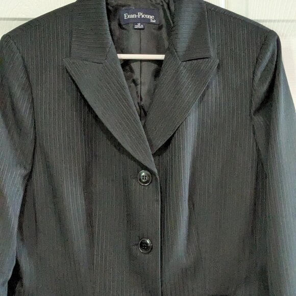 Evan-Picone Women's Black Stripe Blazer, Size 12, Suit Separate - Picture 12 of 16